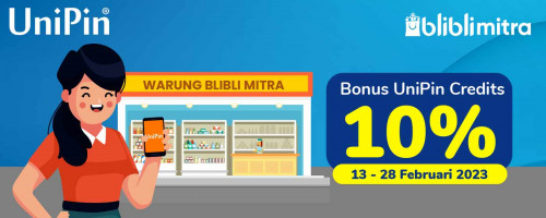 Beli Voucher UniPin di Warung Blibli Mitra, Bonus UniPin Credits 10%